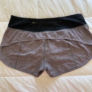 Lululemon Athletica Gray and Black Speed Up Shorts